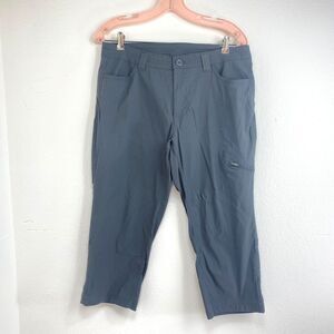 Eddie Bauer Gray Travex Nylon Cargo Capris Crop Pants Size 10 Hiking Outdoor